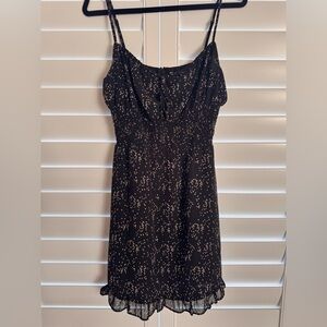 Le Lis Black Floral Spaghetti Strap Dress